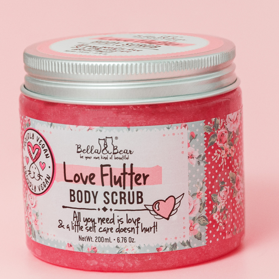 6.7oz Love Flutter Body Scrub | Body Wash | Moisturizer