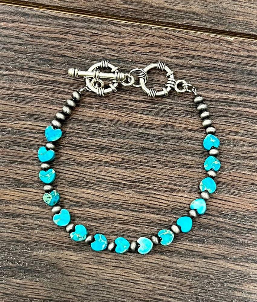 711471, Handmade 6mm Heart Gemstone Adjustable Bracelet - Southern Sassy Boutique