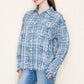 Long Sleeve Plaid Knit Top