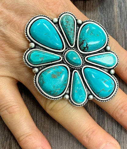 750331, Turquoise Adjustable Ring - Southern Sassy Boutique