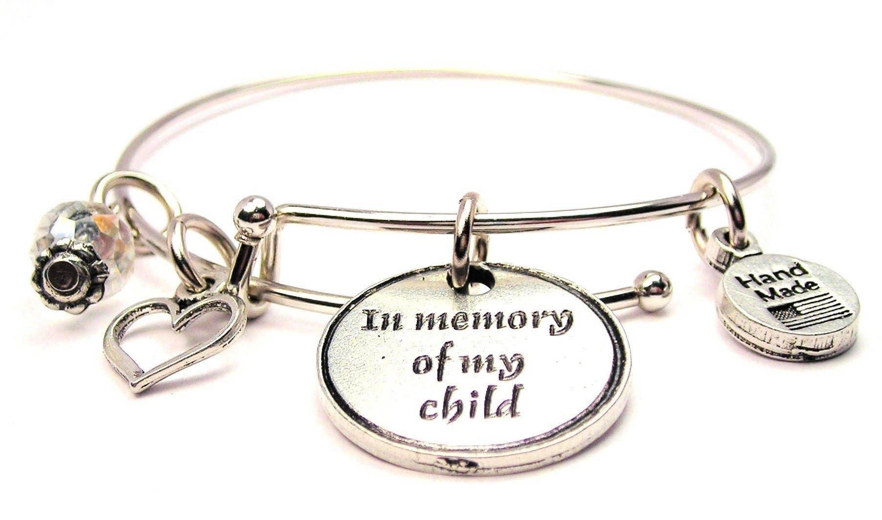 In Memory Of My Child Circle Expandable Bracelet Bereavement - Southern Sassy Boutique