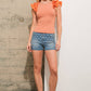 High Rise Rhinestone Studs Denim Shorts