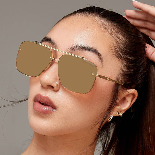 Bella Mirrored Bronze - Tangle Free Aviator Sunglasses