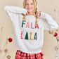 Festive Holiday Falala Embroidered Sweater Knit Top