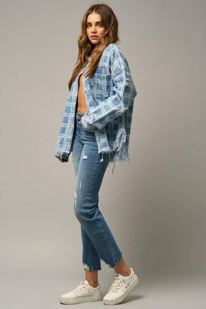 High Stretch Mid Rise Ripped Girlfriend Jeans - Southern Sassy Boutique