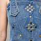 Studded Western Buckle Stretch Denim Dress