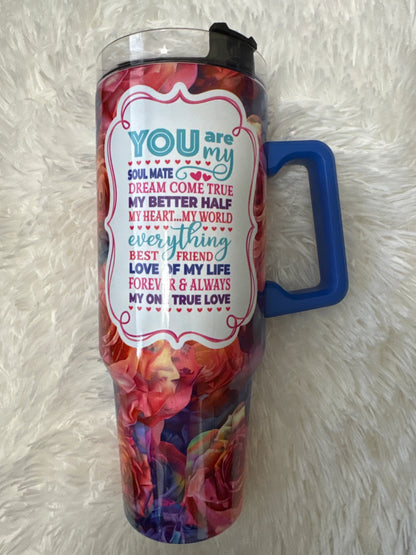 Celebrate Love Theme 40oz Insulated Cup - Southern Sassy Boutique