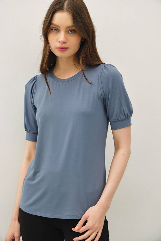 BAMBOO/MODAL ULTRA SOFT VOLUME SLEEVE BASIC TOP