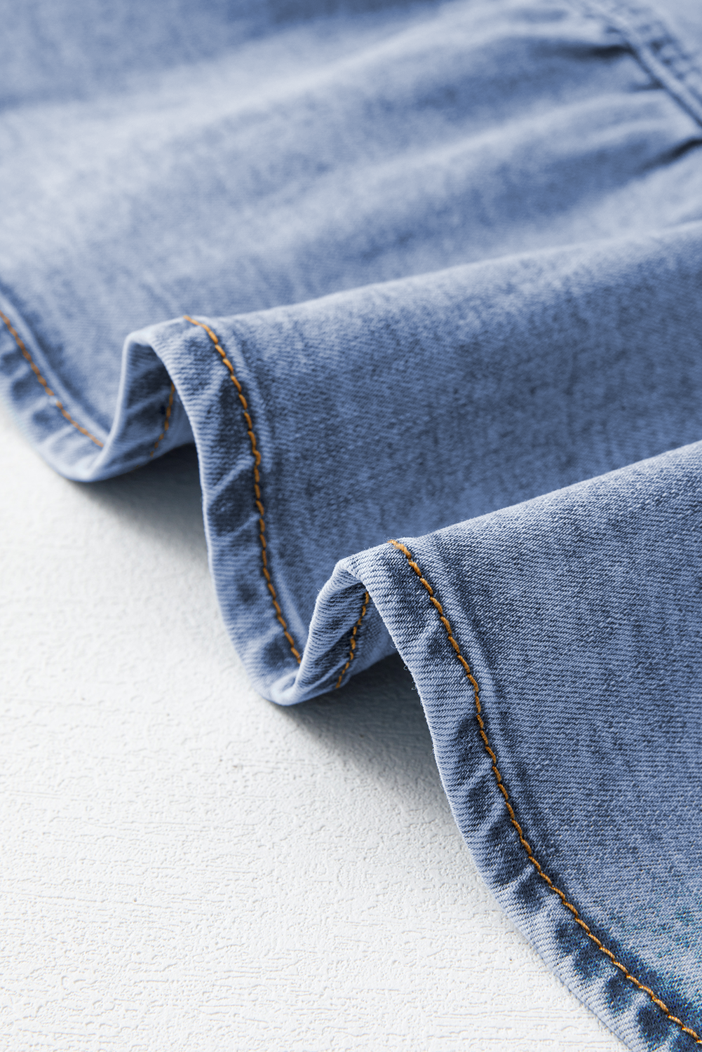 Denim Ruffle Overlay Mini Skirt