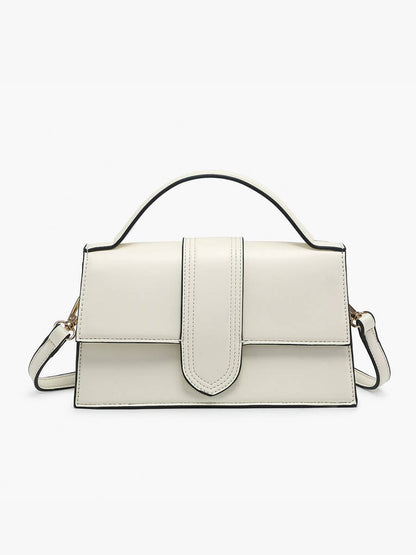 Capri Metallic Satchel w/ Crossbody Strap