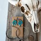 Western Flower Stone Hoop Earrings
