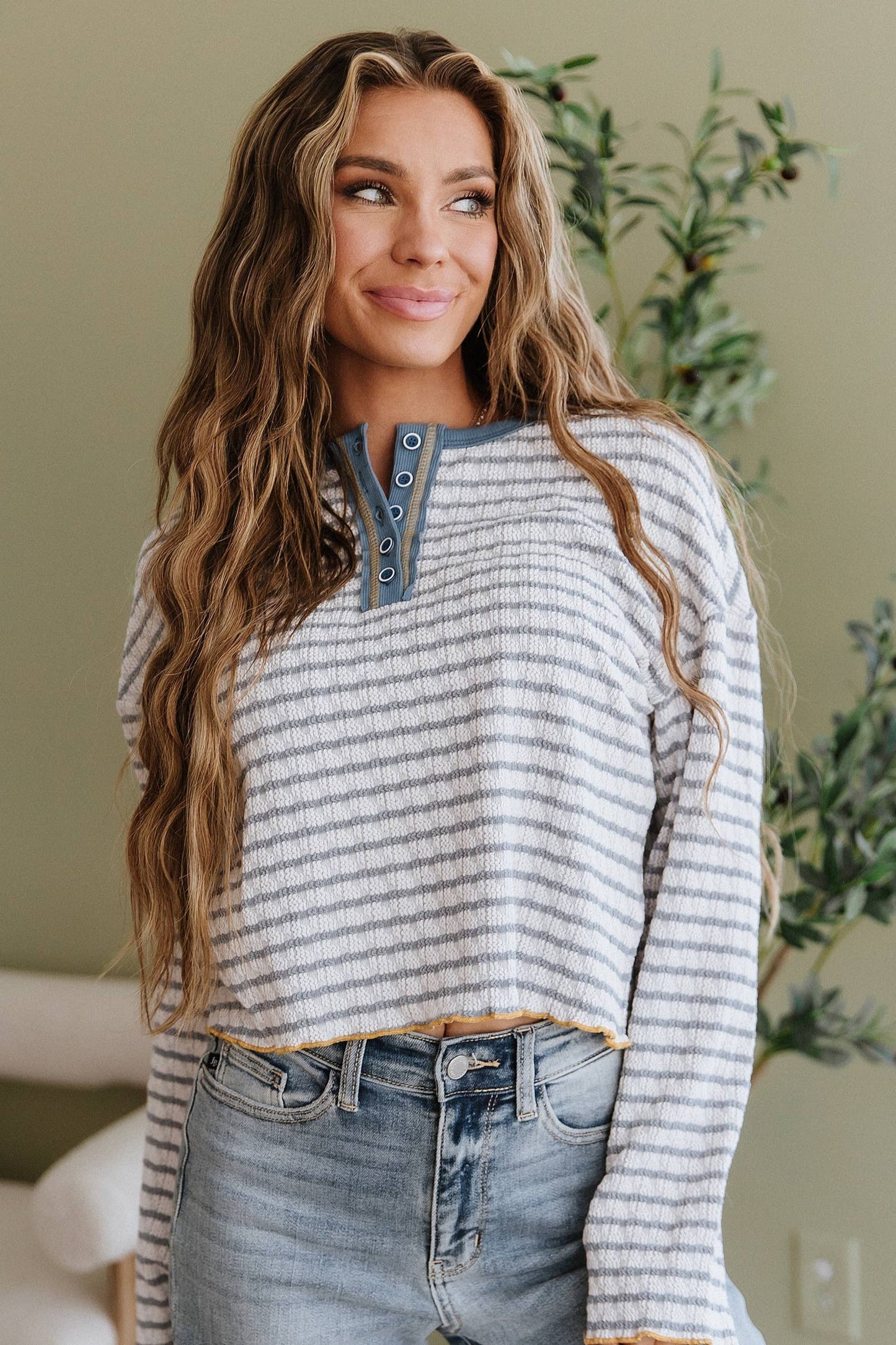Long Sleeve Henley Top