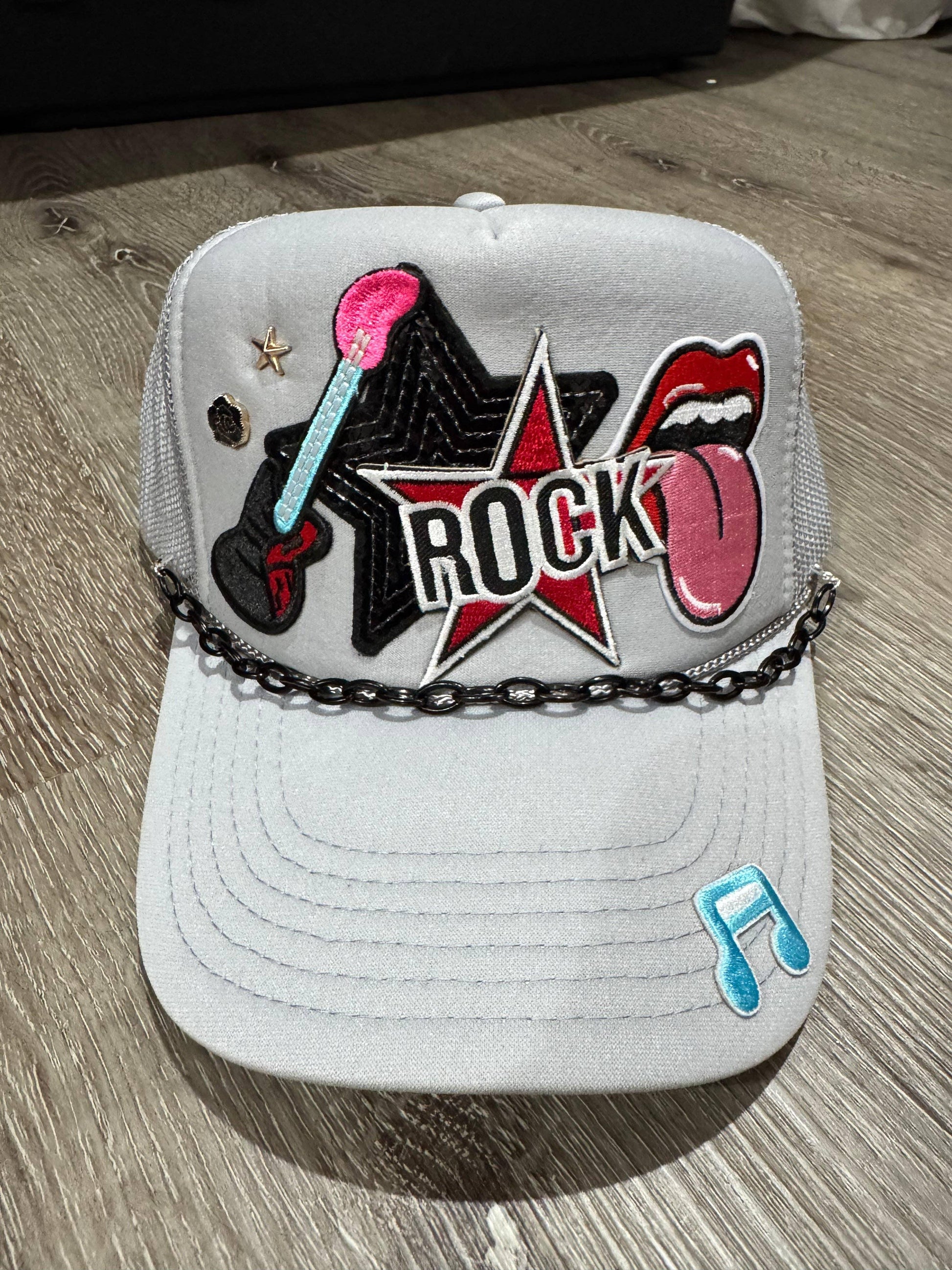 Rock Star Themed Trucker Hat - Southern Sassy Boutique