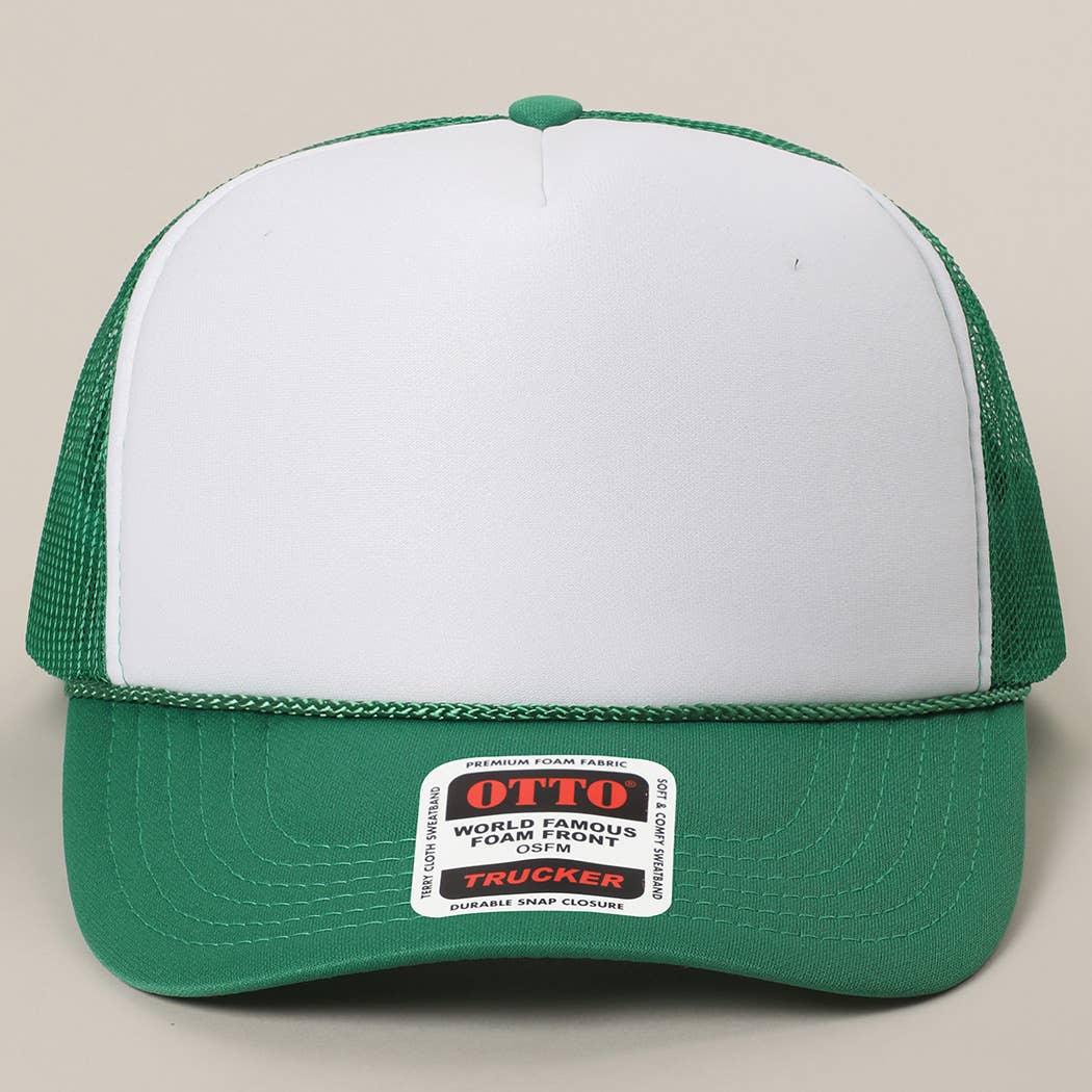 Two-Tone Mesh Back High Crown Foam Trucker Hat - Southern Sassy Boutique