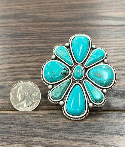 750331, Turquoise Adjustable Ring - Southern Sassy Boutique