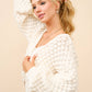 Bubble Textured Tie Front Cardigan