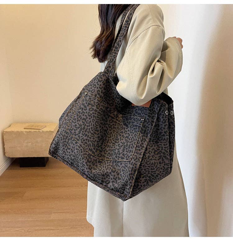 Leopard Print Shoulder Bag Large Capacity Tote Bag