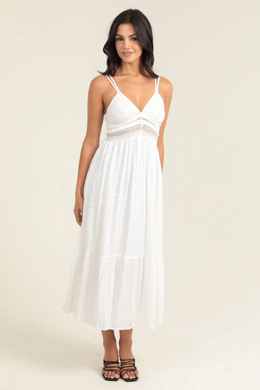 Eyelet Embroidered Midi Dress
