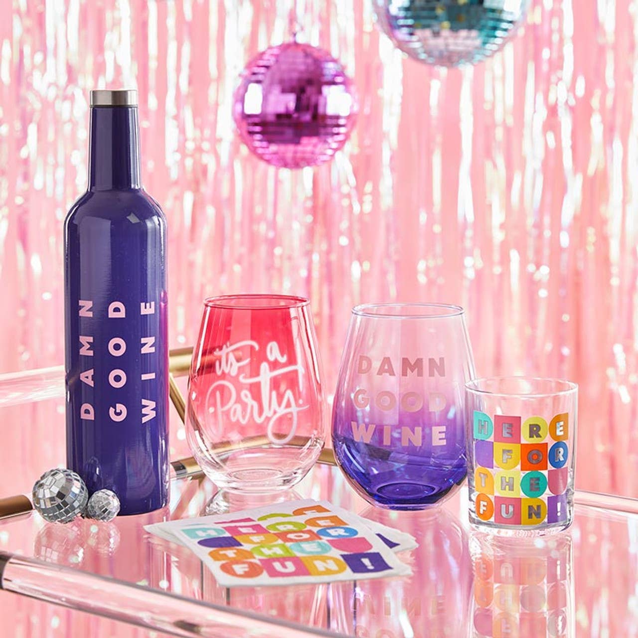 Jumbo Stemless Wine Glass - It's a Party
