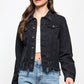 Cropcut Denim Jacket with Distressed