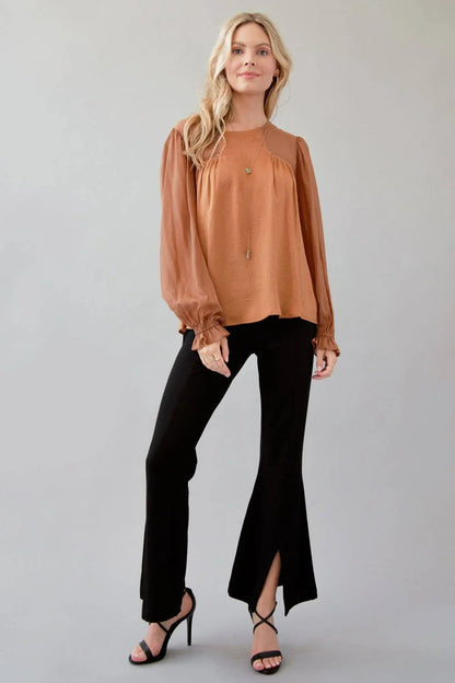 Shimmer Satin Blouse - Southern Sassy Boutique