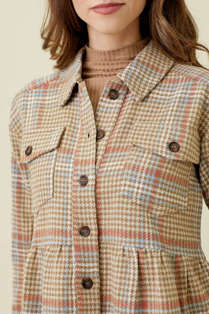 Peplum Plaid Shacket