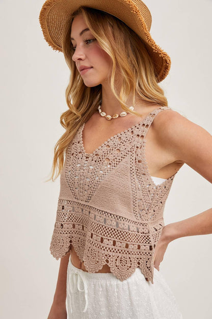 CROCHET LACE TANK - Southern Sassy Boutique
