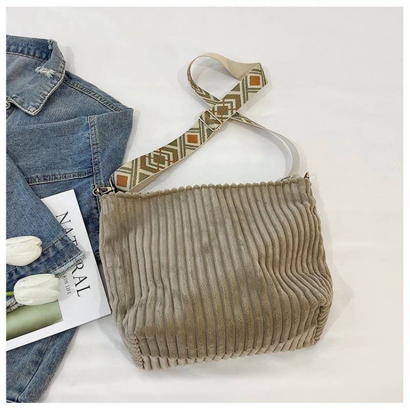 Corduroy AZTEC Guitar Shoulder Strap Tote Bag