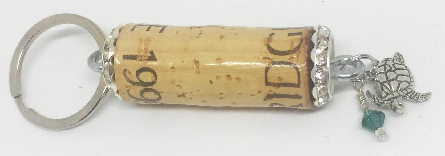 Turtle Charm Rhinestone Design Keychain - Southern Sassy Boutique