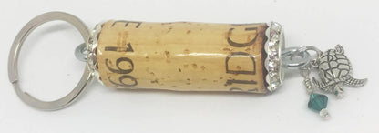 Turtle Charm Rhinestone Design Keychain - Southern Sassy Boutique