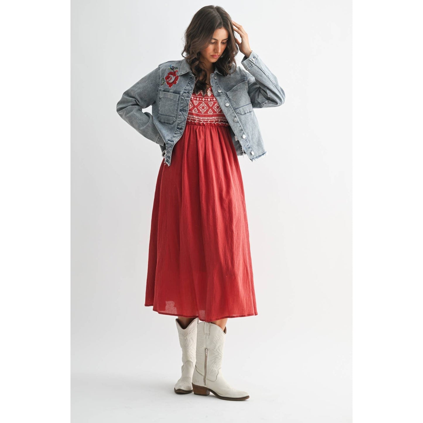 STYLISH EMBROIDERED DENIM JACKET