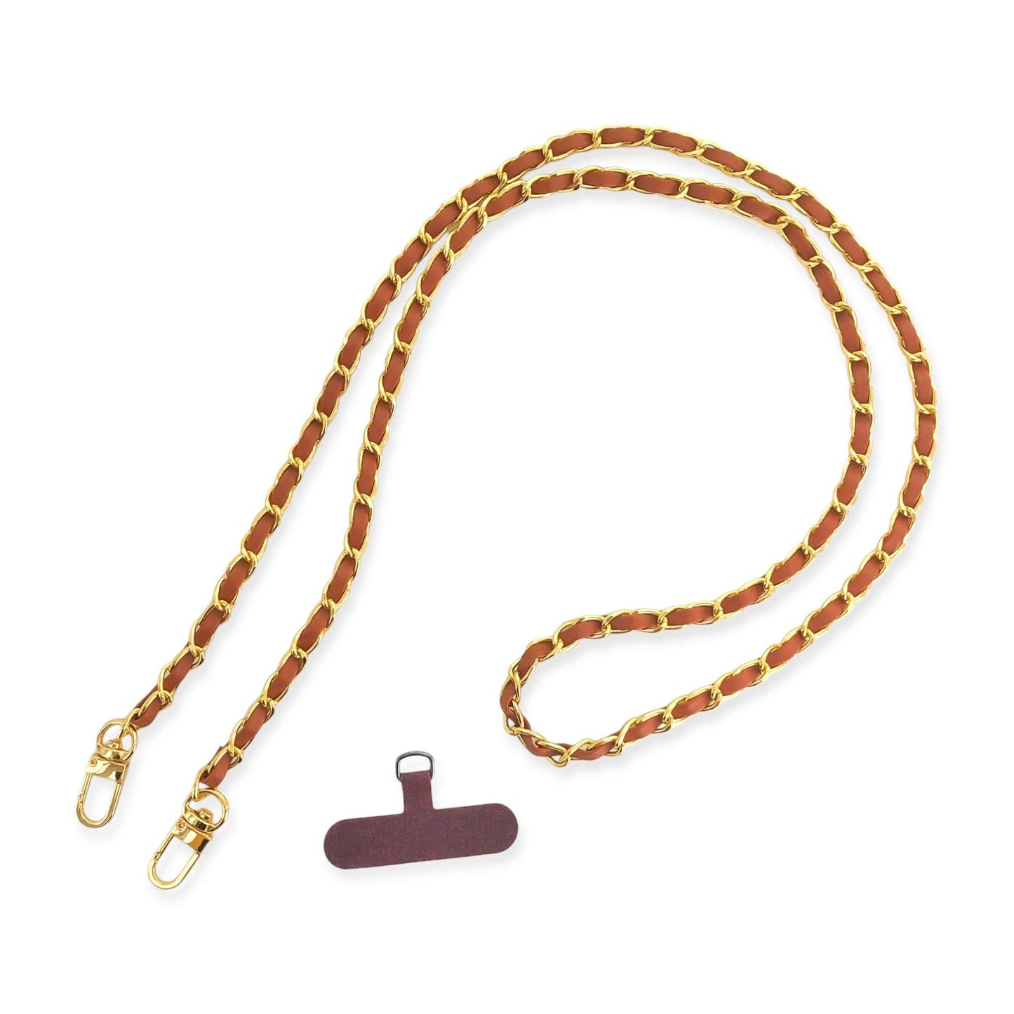 Long Faux Vegan Leather Phone Chain