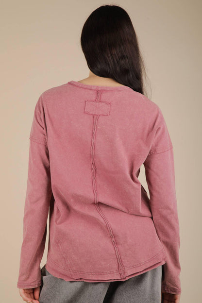 Mineral Washed Casual Knit Top - Southern Sassy Boutique