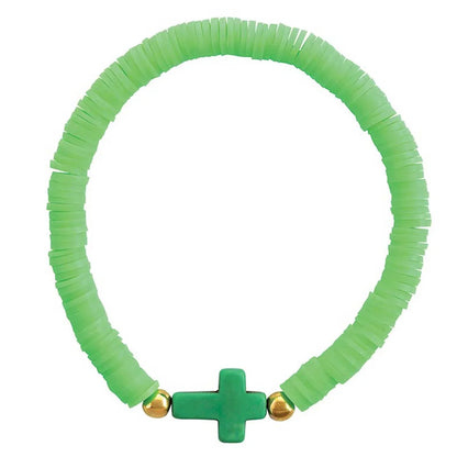 Ceramic Cross Elastic Bracelets - Southern Sassy Boutique