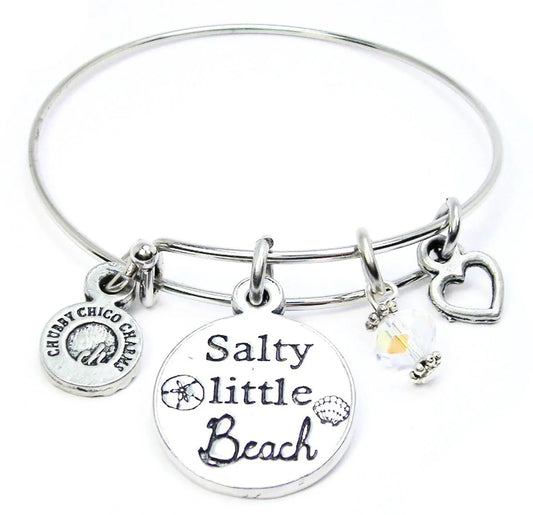 Salty Little Beach Expandable Bangle Bracelet Ocean Summer - Southern Sassy Boutique