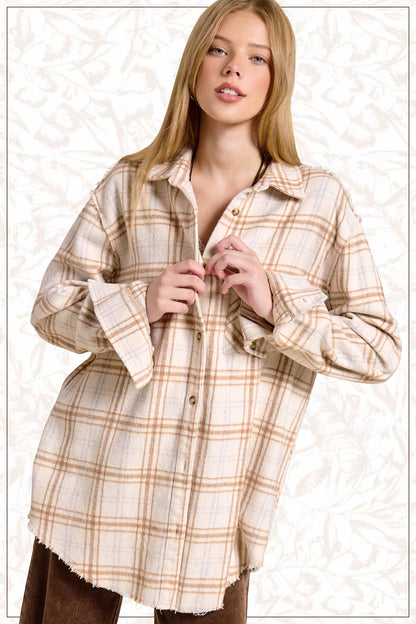 Mineral Washed Button-Down Soft Fabric Plaid Shirts