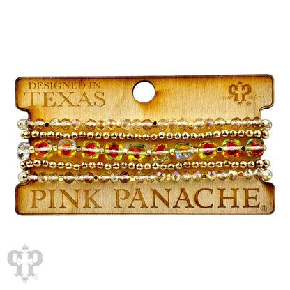 Square and round faceted bead bracelet stack - Southern Sassy Boutique