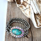 3 Layered Navajo Pearl Stretch Bracelet w/ Turquoise Stone