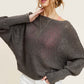 Lightweight Dolman Sleeve Boat Neck Sweater Top