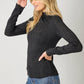 Lettuce Edge Detail Mock Neck Top