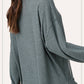 Brushed Waffle Fabric Loose Fit Long Sleeve Top