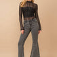 Destressed Bottom Edge w/ Rhinestone Jeans