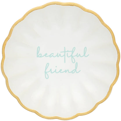 Beautiful Friend - 2.75" Dish 5mm Sterling CZ Earrings