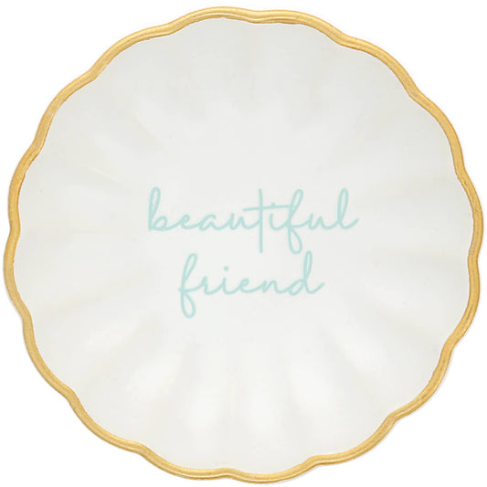 Beautiful Friend - 2.75" Dish 5mm Sterling CZ Earrings