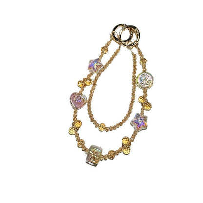Elegant Double-Layer Crystal Beaded Keychain DP25C903