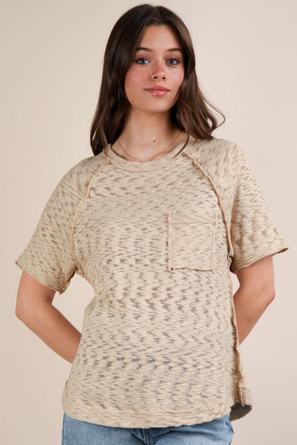 Solid Casual Knit Top with Patch Pocket - Southern Sassy Boutique