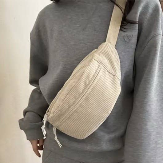 CORDUROY CROSSBODY SLING FANNY PACK BELT BUM BAG