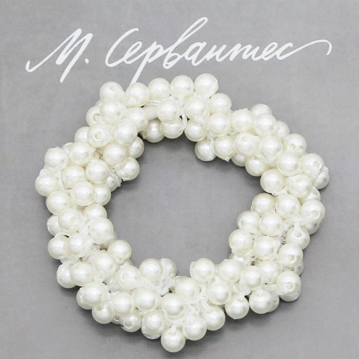 Beaded Faux Pearl Hair Tie Bracelet for Women