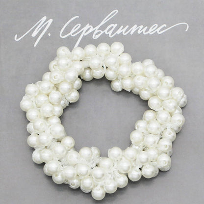 Beaded Faux Pearl Hair Tie Bracelet for Women