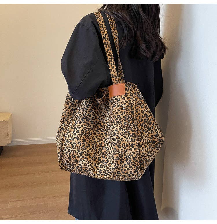Leopard Print Shoulder Bag Large Capacity Tote Bag